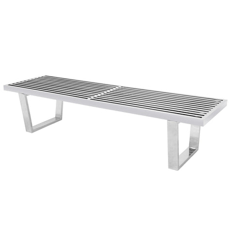 Mid-Century Stainless Steel Platform Bench