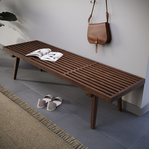 Inwood 5 Feet Platform Bench with Rubberwood Frame and Beech Wood Legs