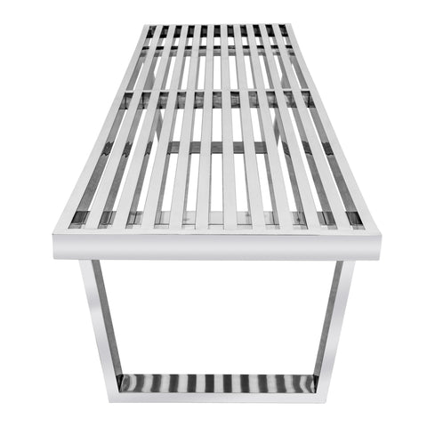 Mid-Century Stainless Steel Platform Bench