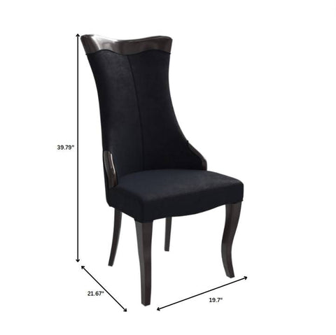 Novara Modern Dining Side Chair Upholstered in Leather/Velvet with Rubberwood Legs Set of 2