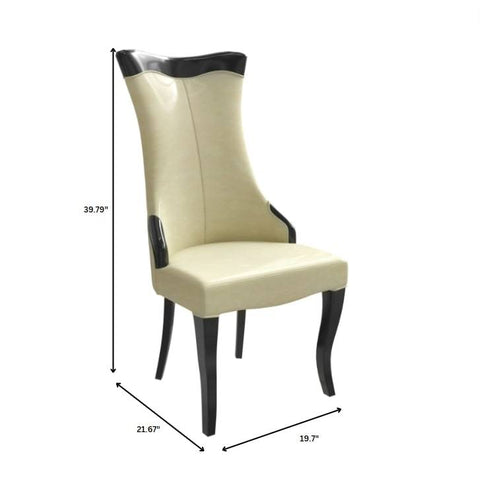 Novara Modern Dining Side Chair Upholstered in Leather/Velvet with Rubberwood Legs Set of 2