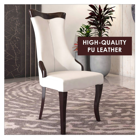 Novara Modern Dining Side Chair Upholstered in Leather/Velvet with Rubberwood Legs Set of 2