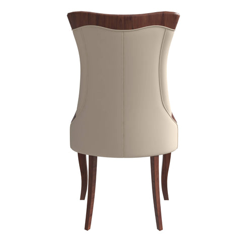 Novara Modern Dining Side Chair Upholstered in Leather/Velvet with Rubberwood Legs Set of 2