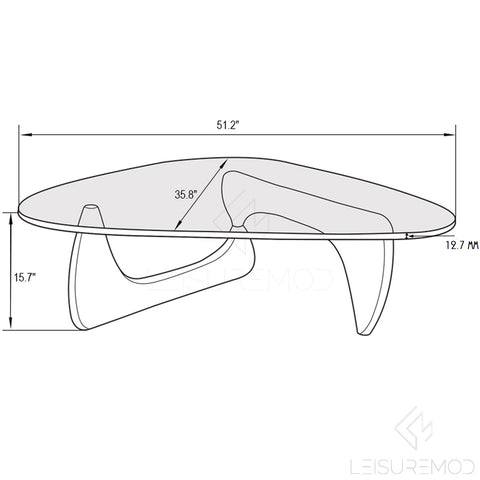 Imperial Modern Glass Top Triangle Coffee Table