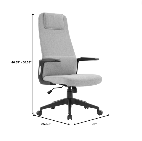 Nexa High-Back Conference Office Chair in Leather/Polyester Adjustable Height Swivel and Tilt