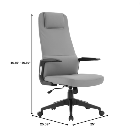 Nexa High-Back Conference Office Chair in Leather/Polyester Adjustable Height Swivel and Tilt