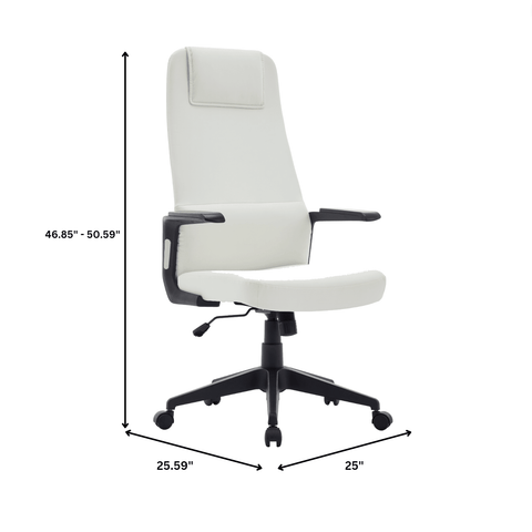 Nexa High-Back Conference Office Chair in Leather/Polyester Adjustable Height Swivel and Tilt