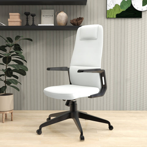 Nexa High-Back Conference Office Chair in Leather/Polyester Adjustable Height Swivel and Tilt