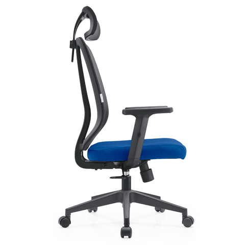 Nift Adjustable Upholstered Office Chair with Foam Filled Seat and Mesh Back and Headrest