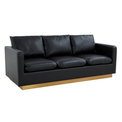 Gold Base Upholstered Velvet Full Size Sofa - Nervo Collection