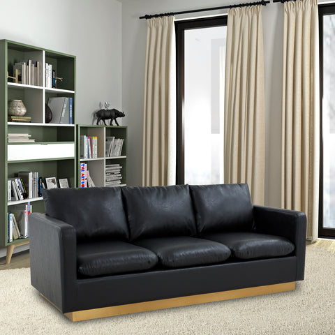 Gold Base Upholstered Velvet Full Size Sofa - Nervo Collection