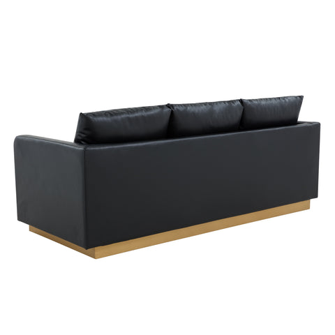 Gold Base Upholstered Velvet Full Size Sofa - Nervo Collection