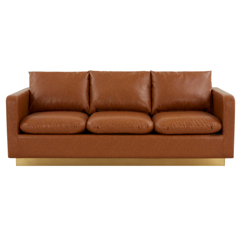 Gold Base Upholstered Velvet Full Size Sofa - Nervo Collection