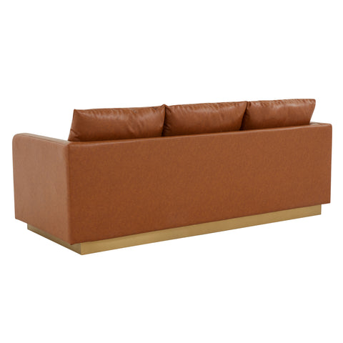 Gold Base Upholstered Velvet Full Size Sofa - Nervo Collection