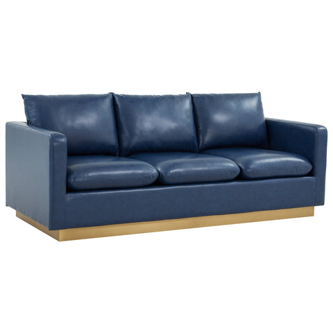 Gold Base Upholstered Velvet Full Size Sofa - Nervo Collection