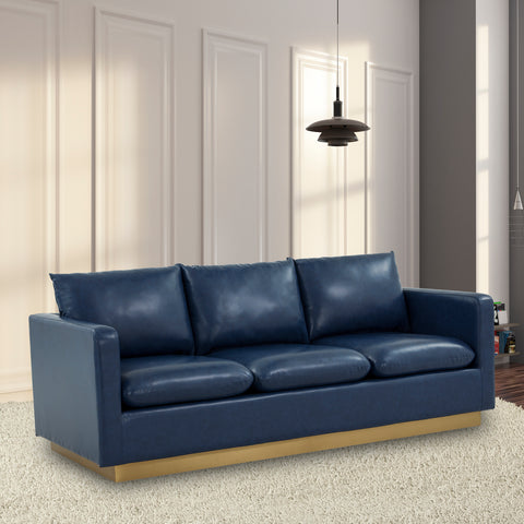 Gold Base Upholstered Velvet Full Size Sofa - Nervo Collection