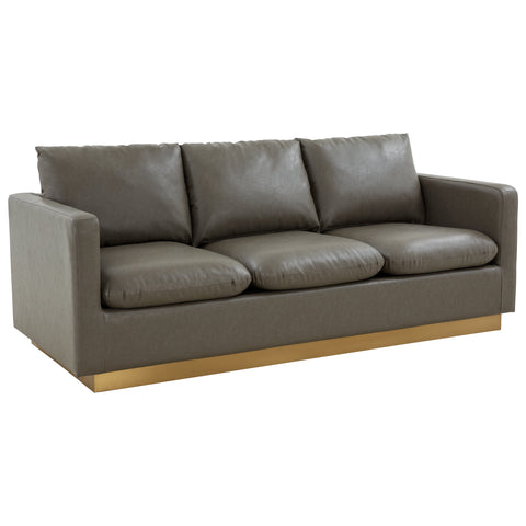 Gold Base Upholstered Velvet Full Size Sofa - Nervo Collection