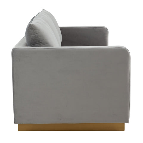 Gold Base Upholstered Velvet Full Size Sofa - Nervo Collection