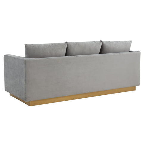 Gold Base Upholstered Velvet Full Size Sofa - Nervo Collection