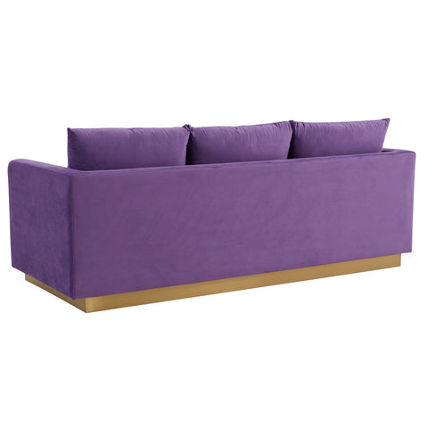 Gold Base Upholstered Velvet Full Size Sofa - Nervo Collection