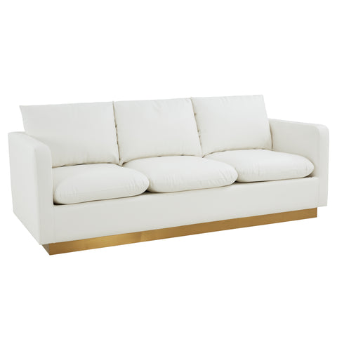 Gold Base Upholstered Velvet Full Size Sofa - Nervo Collection