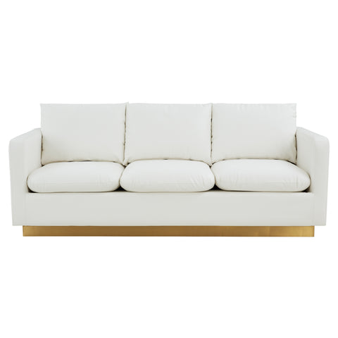 Gold Base Upholstered Velvet Full Size Sofa - Nervo Collection