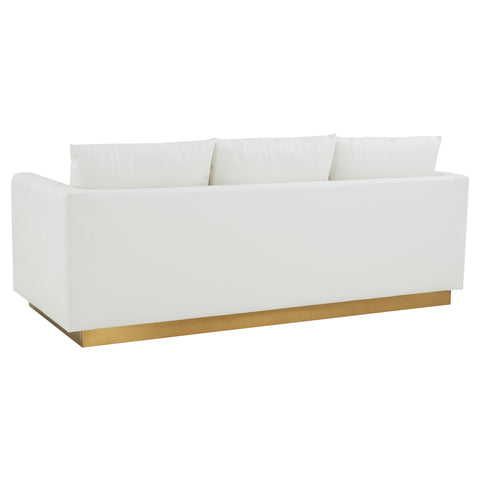 Gold Base Upholstered Velvet Full Size Sofa - Nervo Collection