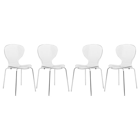 Modern Oyster Transparent Side Chair