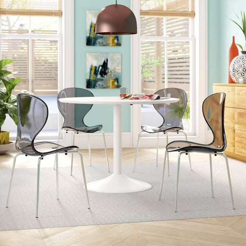 Modern Oyster Transparent Side Chair