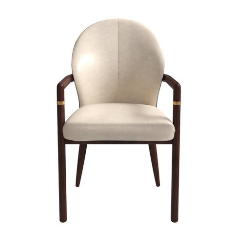 Opaline Dining Chair in Velvet or Leather Upholstery with Rubberwood Frame with Gold Accents Set of 4