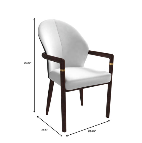 Opaline Dining Chair in Velvet or Leather Upholstery with Rubberwood Frame with Gold Accents Set of 4