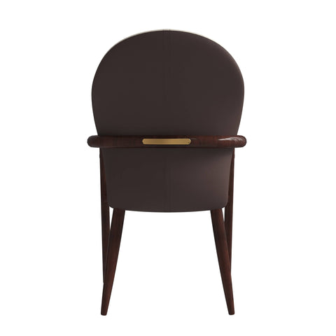 Opaline Dining Chair in Velvet or Leather Upholstery with Rubberwood Frame with Gold Accents Set of 4