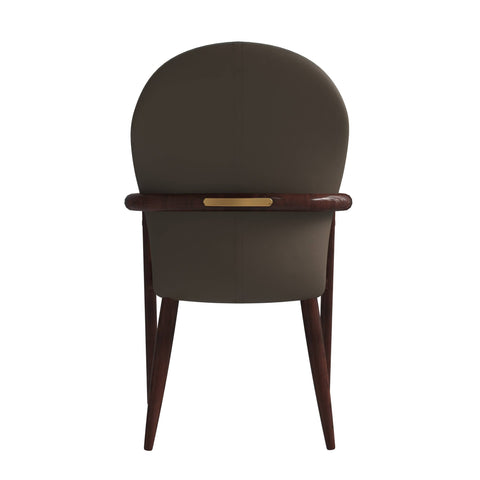 Opaline Dining Chair in Velvet or Leather Upholstery with Rubberwood Frame with Gold Accents Set of 2