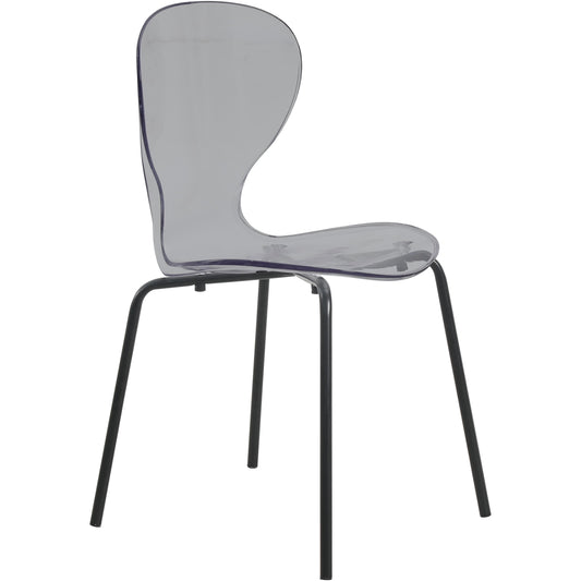 Oyster Modern Transparent Side Chair in Black Base