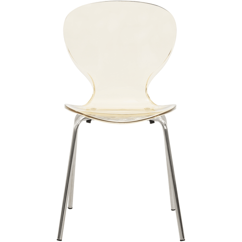 Oyster Modern Dining Side Chair with Chrome Legs