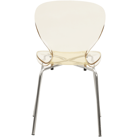 Oyster Modern Dining Side Chair with Chrome Legs