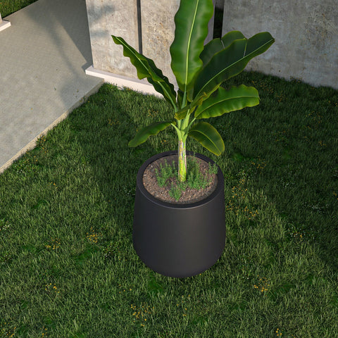 Orchid Modern Tapered Round Planter Pot in Fiberstone and Clay Weather Resistant Design