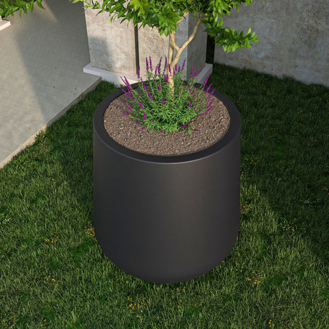 Orchid Modern Tapered Round Planter Pot in Fiberstone and Clay Weather Resistant Design