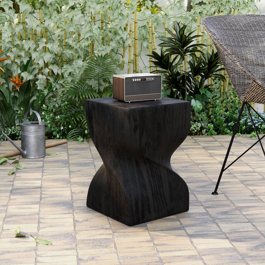 Onyx Square Side Table in Fiberstone Assembled Accent End Table