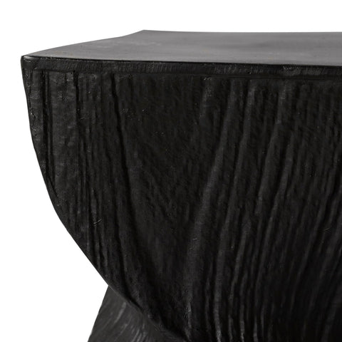 Onyx Square Side Table in Fiberstone Assembled Accent End Table