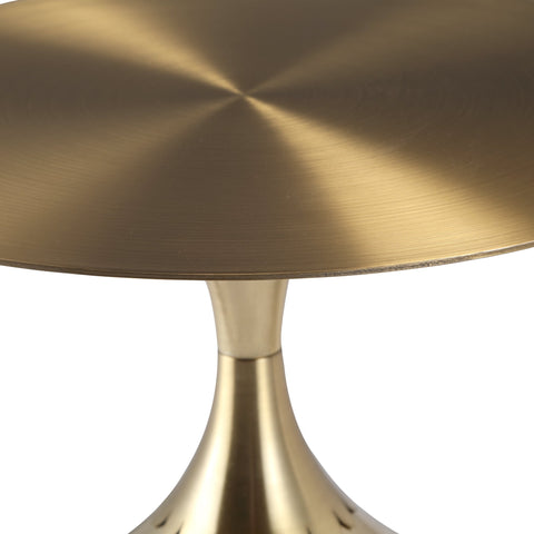 Oslo Side Table Round Stainless Steel Top and Pedestal Base