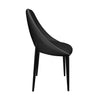 Amalfi Upholstered Fabric Dining Chair with a Curved Open Back Design in Black Iron