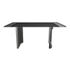 Astra Rectangular Dining Table with Stone/Glass Tabletop and Stainless-Steel Base