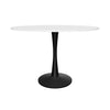 Bristol 32" Round Dining Table with Wood Top and Iron Pedestal Base