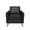 Chester Modern Leather Accent Arm Chair With Birch Wood Base