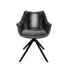 Markley Dining Chair Upholstered in Leather 360-Degree Swivel Armchair