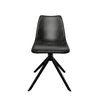 Markley Modern Leather Swival Dining Chair With Metal Legs