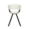 Nymia Modern Upholstered Dining Chair With Saddle Seat Design and Iron Legs