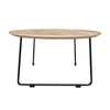 Pemborke Round Coffee Table with Oak Wood Tabletop in Iron