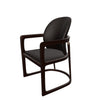 Svelta Dining Chair in Upholstered Leather Accent Arm Chair and Rubberwood Frame and Legs